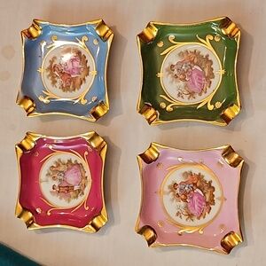 Antique Limoges ash trays (4)